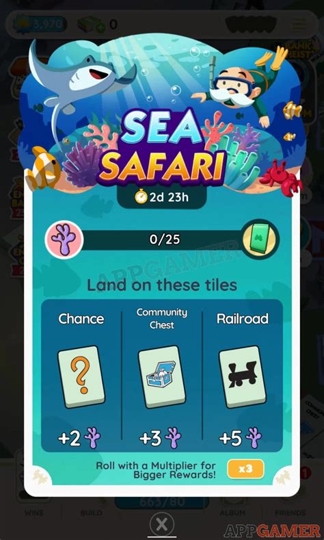 So what are you waiting for It&x27;s time to take the Monopoly Man on a lucrative safari adventure. . Monopoly go sea safari milestones